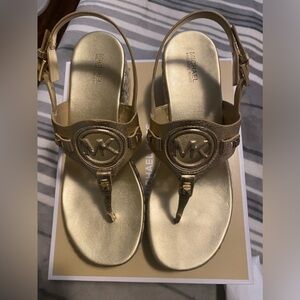 Michael Kors Pale Gold Aubrey Wedges